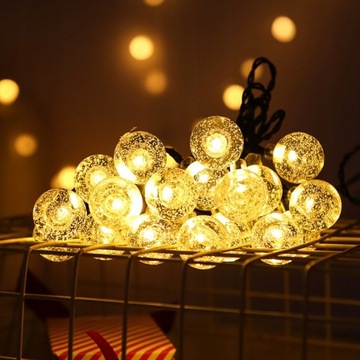 СОЛНЕЧНЫЕ САДОВЫЕ ЛАМПЫ GIRLANDA 50LED, 9м ТЕПЛЫЕ