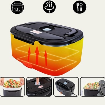 ELEKTRYCZNY LUNCH BOX PODGRZEWACZ OBIAD 12/24V 60W 1500ML
