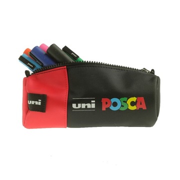 UNI POSCA Пенал для маркеров - ТРУБКА - ткань, КРАСНЫЙ ЦВЕТ