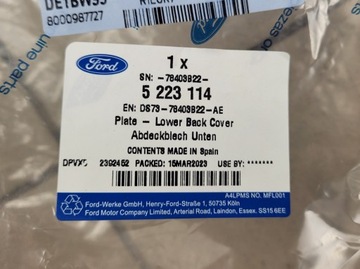 FORD MONDEO MK5 KRYT NÁRAZNÍKU PRAVÁ ZADNÍ DS73-78403B22-AE 5223114 NOVÁ