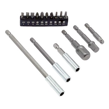 PROFESJONALNY ZESTAW BITY PRZEDŁUŻKI ADAPTERY 16el