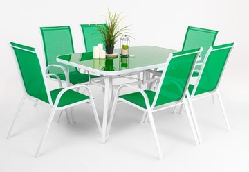 MEBLE OGRODOWE ZESTAW STÓŁ 6+1 NA TARAS BALKON