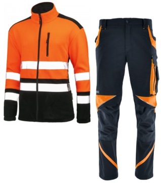 UBRANIE ROBOCZE ODBLASKOWE ELASTYCZNIE SPODNIE NEOFLEX + POLAR REFUS BHP 46