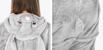 КОМБИНЕЗНЫЙ КОСТЮМ ЦЕЛЬНАЯ ПИЖАМА С КРОЛИКОМ ТЕПЛАЯ НА МОЛНИИ S