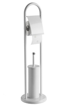 Stojak na papier ze szczotką do WC Biały MX-3016WH
