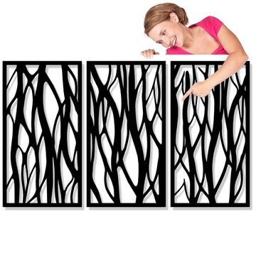 OBRAZ AŻUROWY DEKORACJA ŚCIENNA ABSTRAKCJA 3D DO SALONU PANELE GAŁĘZIE DUŻY