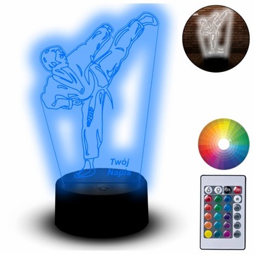 Lampka Led Na Biurko Statuetka 3D Karate Kid Sport Dla Dziecka Chłopaka