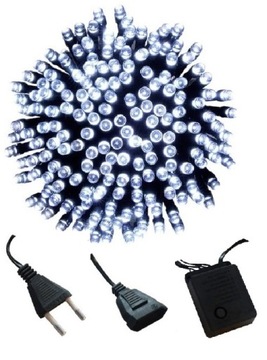 LAMPKI CHOINKOWE 500 LED 38m SZNUR ZEWNĘTRZNE IP44 Białe Zimne 8 funkcji św