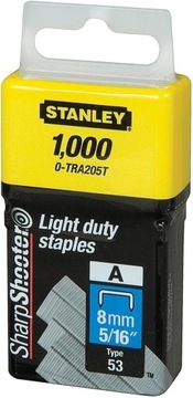СКОБКИ ОЦИНКОВАННЫЕ А 8мм 1000шт STANLEY TRA205T