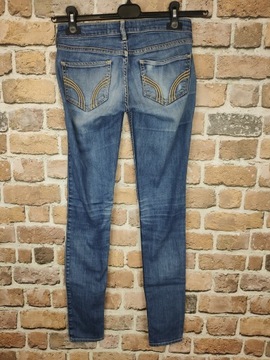 HOLLISTER Jeansowe SPODNIE RURKI z przetarciami W23 L29