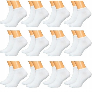 12 PAR STOPKI BAWEŁNA DAMSKIE JAKOŚĆ BIAŁE 39-41