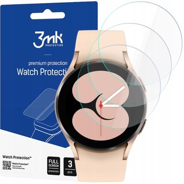 ZESTAW 3x FOLIA SZKŁO HYBRYDOWE 3MK NA EKRAN DO SAMSUNG GALAXY WATCH 4 40mm