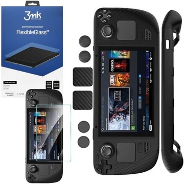 Etui Silicone Soft Case Obudowa + SZKŁO 3mk FG do STEAM DECK OLED