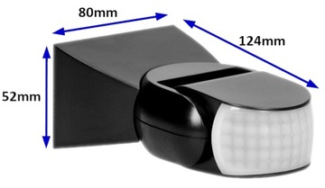 CZUJNIK RUCHU PIR ZMIERZCHU ORNO 1200W 180°/360° LED CZARNY ŚCIENNY 230V