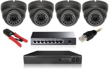Zestaw monitoring 4 kamery 3MPx IP POE 30m Sony Starvis
