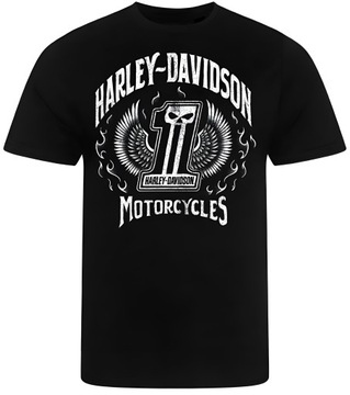 KOSZULKA MĘSKA NADRUK HARLEY DAVIDSON MOTOCYKLOWA PREZENT PREMIUM L, XL