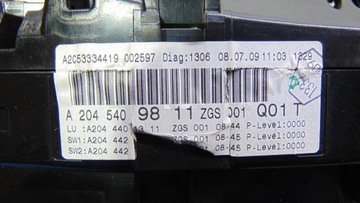 MERCEDES C W204 S204 1.6B PŘÍSTROJOVÁ DESKA A2045409811