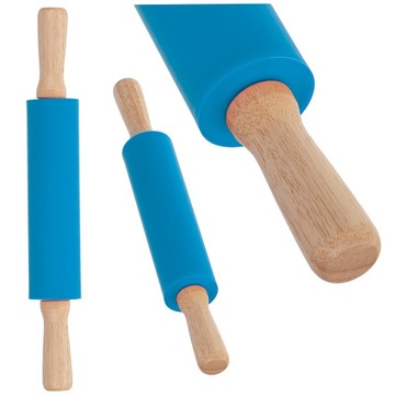 Wałek kucharski do ciasta silikonowy 38cm Blue