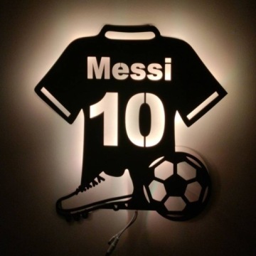 ФК Барселона Изображение Деревянный футбольный герб Подарочный светодиодный ночник