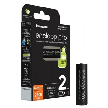 2x Akumulatorek PANASONIC ENELOOP PRO AA 2500mAh