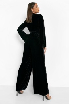 BOOHOO ЧЕРНЫЙ АТЛАСНЫЙ КОМБИНЕЗОН 44 XXL RZM XXL