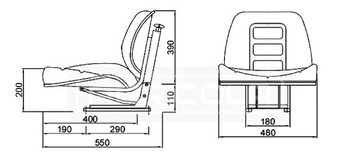 УСИЛЕННОЕ СИДЕНЬЕ SEAT C-330 C330 + КРЕПЛЕНИЕ