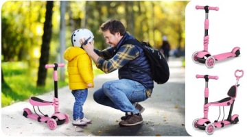 ТРЕХКОЛЕСНЫЙ БАЛАНСОВЫЙ САМОКАТ 3в1 LED RICOKIDS