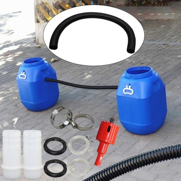 Комплект соединителей для дождевой бочки для дренажа воды, портативный, легкий, 2 см, с конусом