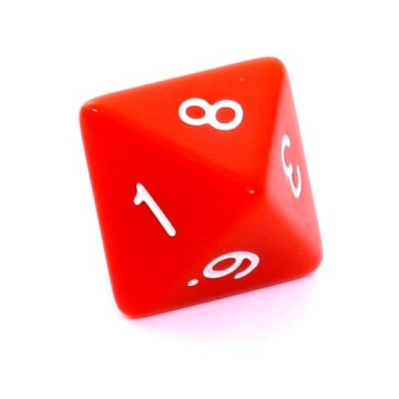 REBEL Kość K8 8 Ścian Czerwona Cyfry