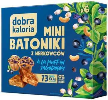 DOBRA KALORIA MINI BATONIKI BATONY A'LA MUFFIN JAGODOWY bez CUKRU | ORZECHY
