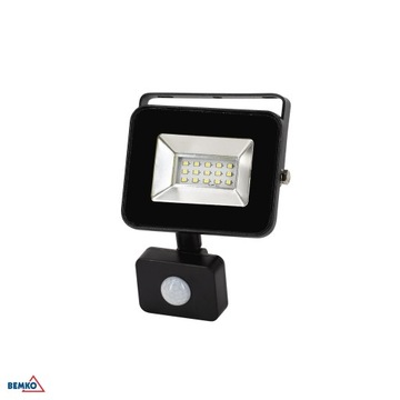 NAŚWIETLACZ LED SMD LOFOT 10W 6000K 870LM IP65 CZARNY CZ. PIR
