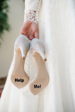 Забавная наклейка на свадебную обувь без фона