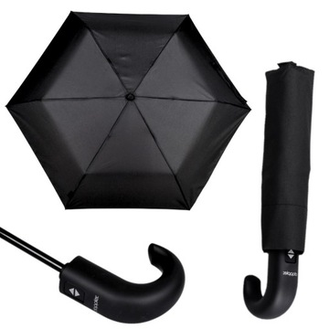 Parasol Parasolka Doppler Magic Mini składana czarna zagięta rączka automat