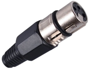 Gniazdo mikrofonowe XLR 3pin na kabel czarne