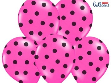 RÓŻOWE BALONY W KROPKI Wieczór Panieński 10 sztuk