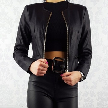 # КУРТКА ЖЕНСКАЯ КУРТКА CHANELKA из экокожи, ЧЕРНАЯ #