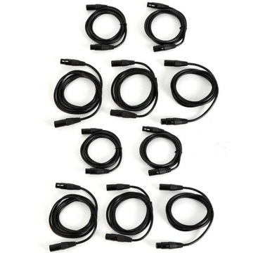 10 sztuk 3-pinowy kabla XLR DMX 2 M