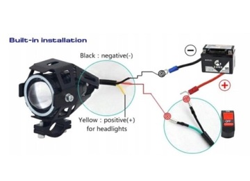 2x ГАЛОГЕННЫЕ МОТОЦИКЛОВЫЕ ЛАМПЫ, КОЛЬЦЕВЫЕ СВЕТОДИОДНЫЕ ФАРЫ