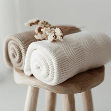 BAMBUSOWY KOCYK JODEŁKA LIGHT GREY 80X100 MY MEMI