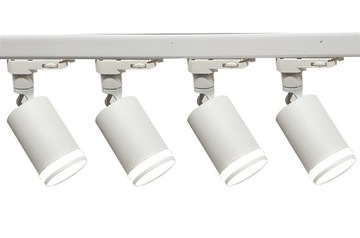 4 x Reflektor szynowy GU10 BIAŁY 3-f + szyna 2m