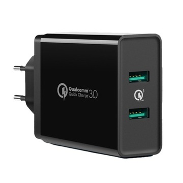 UGREEN ŁADOWARKA SIECIOWA 2XUSB-A 36W QC3.0 CZARNA