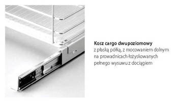 Kosz cargo dolne cichy domyk 15 2P NOMET srebrny