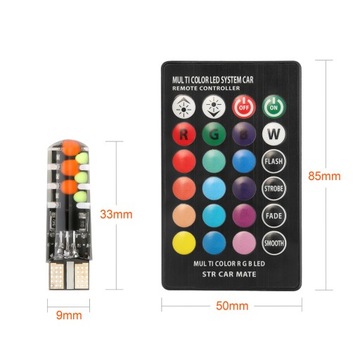 ŻARÓWKI W3W W5W W10W W16W LED T10 R10 RGB PILOT