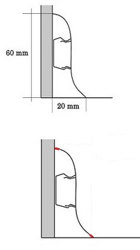 НАПОЛЬНЫЙ ПЛИНТУС С ЛАСТИКОЙ ВЫСОТЫ. 60 мм