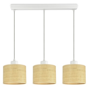 Lampa Wisząca Żyrandol Abażury Rattan LED E27