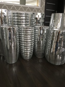 Гламурный зеркальный вазон с крышкой для гостиной XXL 001