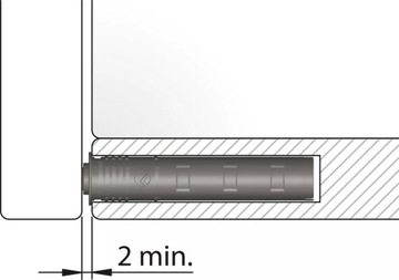 Бампер K-Push, длинный, 37 мм, прочный, белый, прочный, с открывающейся резиновой лентой TIP-ON.
