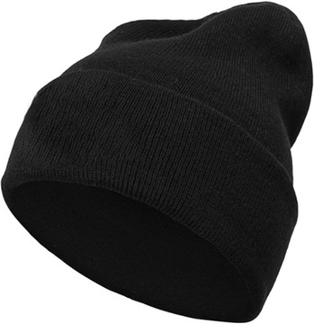 CZAPKA MĘSKA BEANIE KLASYCZNA CZARNA CIEPŁA ZIMOWA UNIWERSALNA DWUSTRONNA