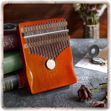 KALIMBA INSTRUMENT PIANINO 17 DREWNIANA AFRYKAŃSKI ZESTAW AKCESORIA + ETUI