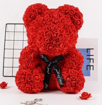 БОЛЬШОЙ МЕДВЕДЬ С РОЗАМИ ПОДАРОЧНАЯ КОРОБКА НА ДЕНЬ СВЯТОГО ВАЛЕНТИНА